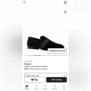 Versace | Shoes | Versace Mens La Greca Velvet Slip On  display picture 1